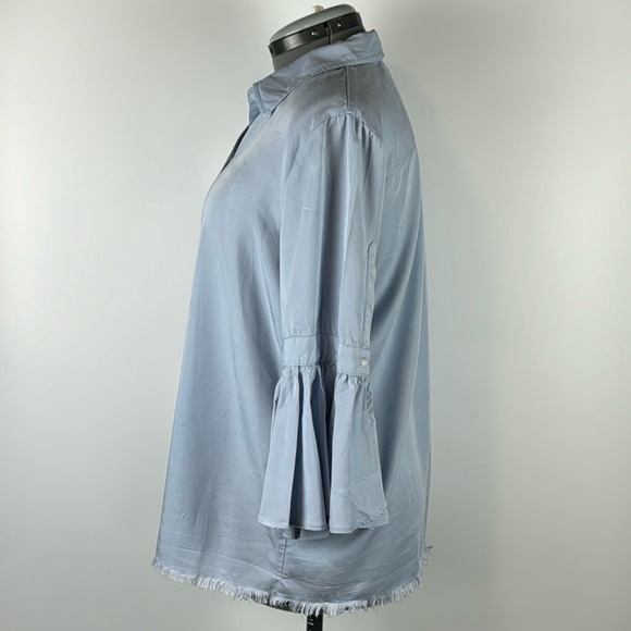 MARC NEW YORK (ANDREW MARC)™️ Women's Size L Light Blue 3/4 Sleeve Shirt - Picture 5 of 13